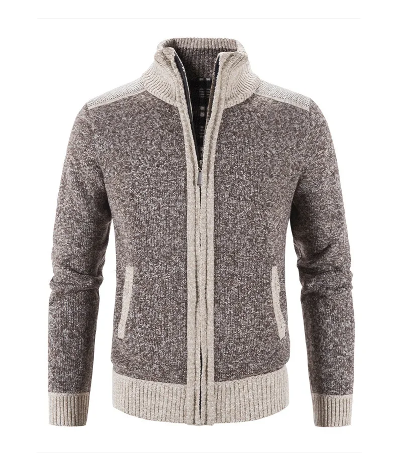 Autumn Winter Men's Thick Sweater Loose Casual Cardigan Sweater Jacket Zip Knitted Sweater Men Streetwear
