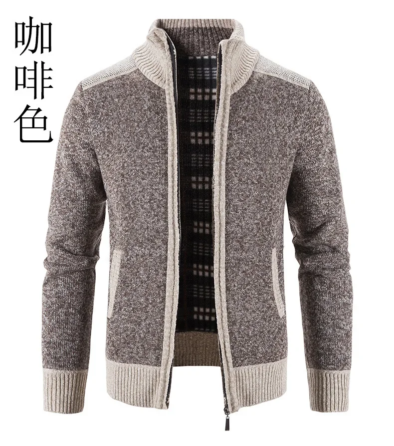 Autumn Winter Men's Thick Sweater Loose Casual Cardigan Sweater Jacket Zip Knitted Sweater Men Streetwear