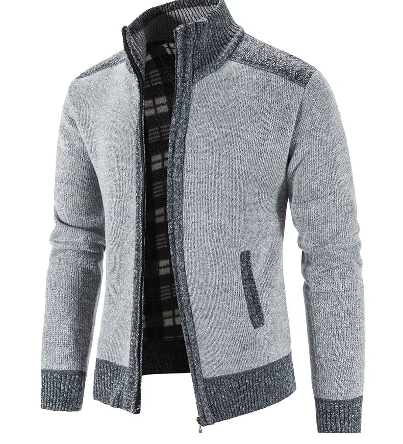 Autumn Winter Men's Thick Sweater Loose Casual Cardigan Sweater Jacket Zip Knitted Sweater Men Streetwear