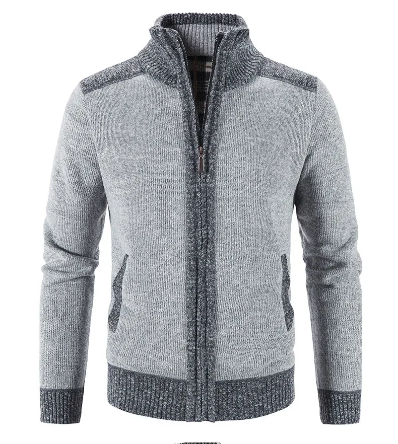 Autumn Winter Men's Thick Sweater Loose Casual Cardigan Sweater Jacket Zip Knitted Sweater Men Streetwear