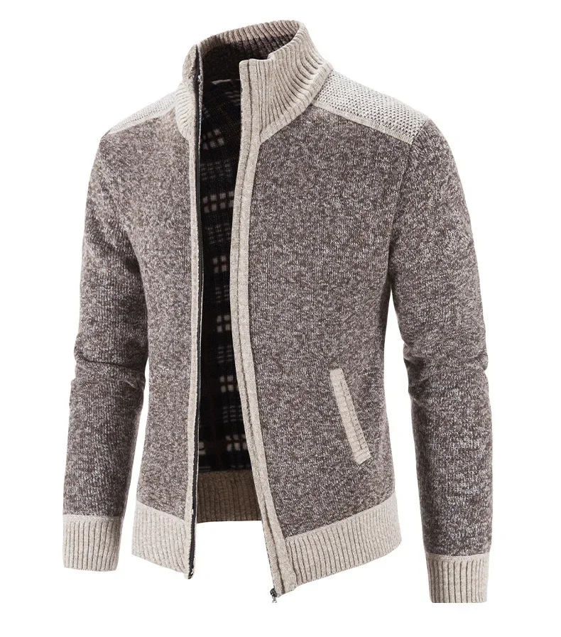 Autumn Winter Men's Thick Sweater Loose Casual Cardigan Sweater Jacket Zip Knitted Sweater Men Streetwear