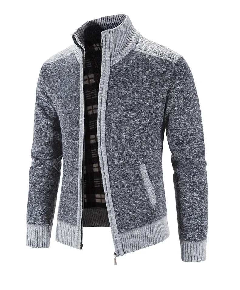 Autumn Winter Men's Thick Sweater Loose Casual Cardigan Sweater Jacket Zip Knitted Sweater Men Streetwear