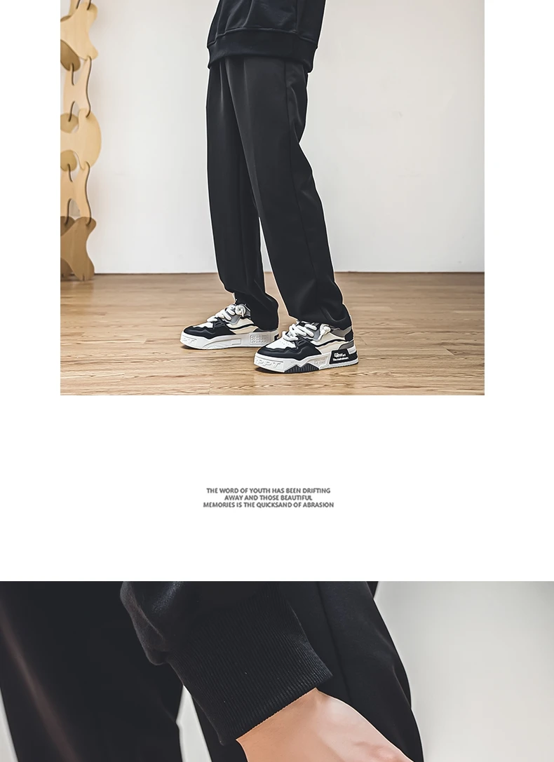 Men's Trendy Skate Shoes, Comfy Non Slip Casual Lace Up Sneakers For Men's Outdoor Activities