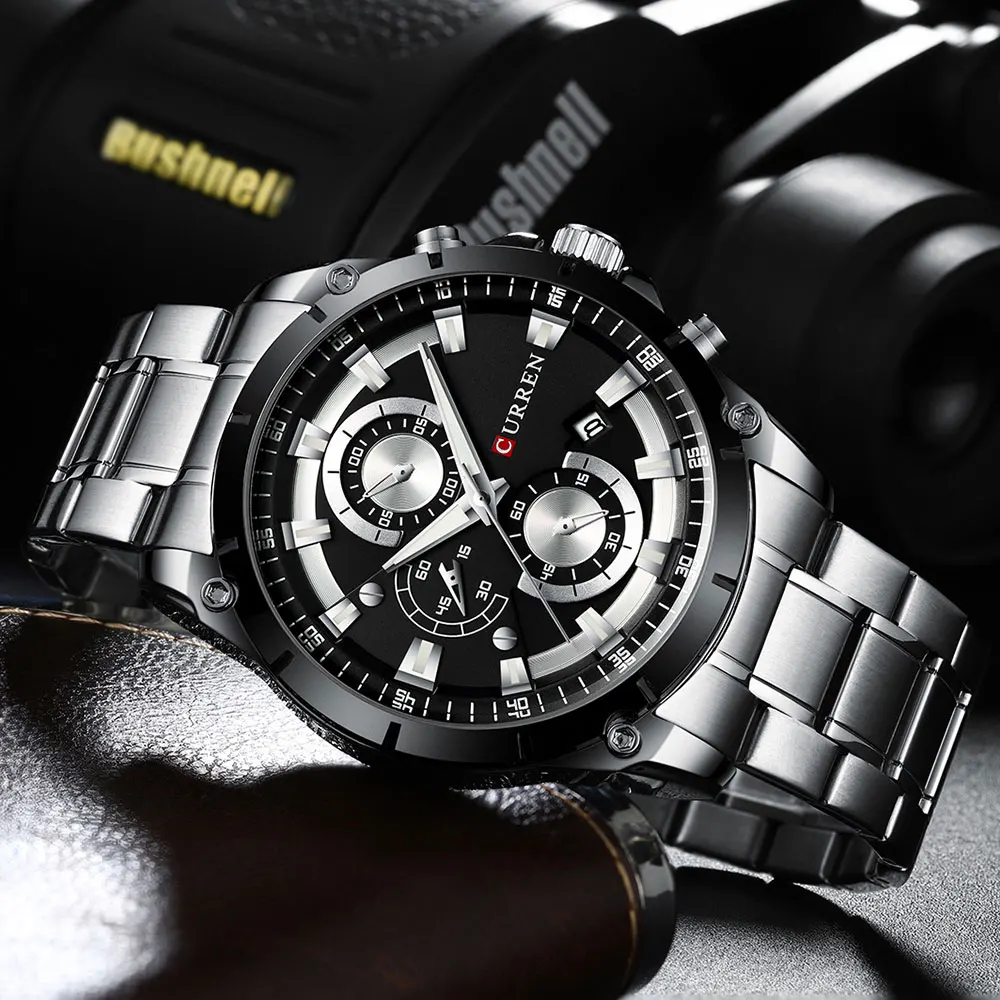 CURREN Mens Watches Fashion Top Brand Luxury Business Automatic Date Watch Men Casual Waterproof Watch Relogio Masculino+Box