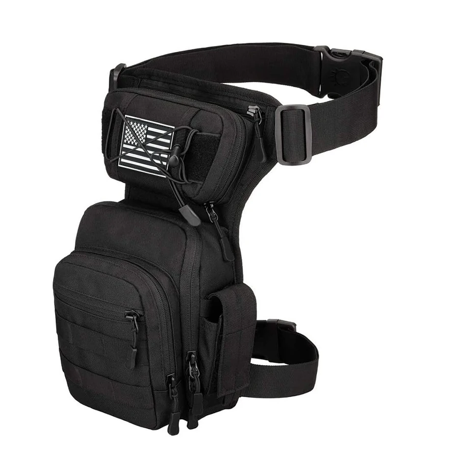 Multi-compartment Portable Thigh Pack, Dual Strap Secure Waist Bag, Outdoor Tool Storage Bag