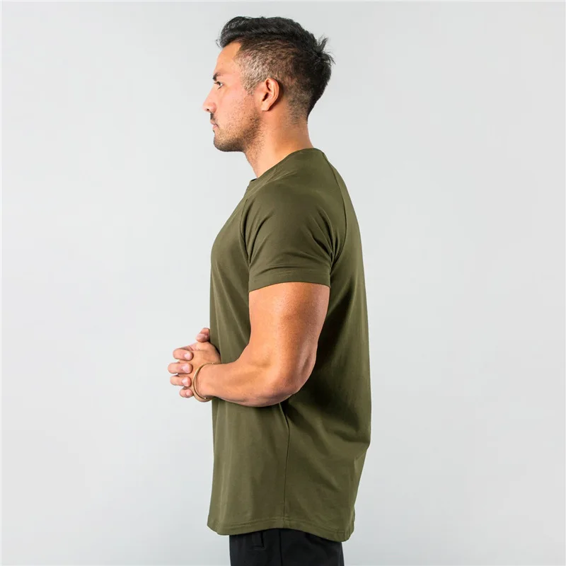 Fitness T-Shirt Men Bodybuilding Short Sleeve Sport Running T-shirt Men Sportswear Workout Shirts Male Men Gym Summer Tops Tee