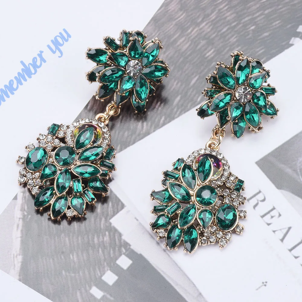 2026 New Fashion Green Crystal Rhinestone Large Collar Big Choker Necklace Women Statement Indian Necklace Wedding Jewelry