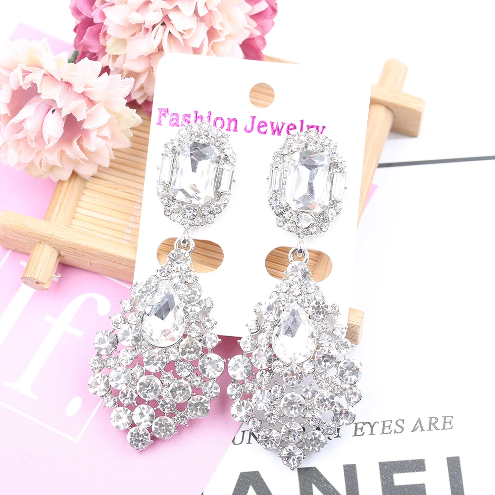 VEYO Luxury Earrings Full of Rhinestone Crystal Drop Earrings Long Earrings For Woman High Quality