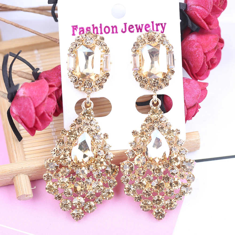 VEYO Luxury Earrings Full of Rhinestone Crystal Drop Earrings Long Earrings For Woman High Quality