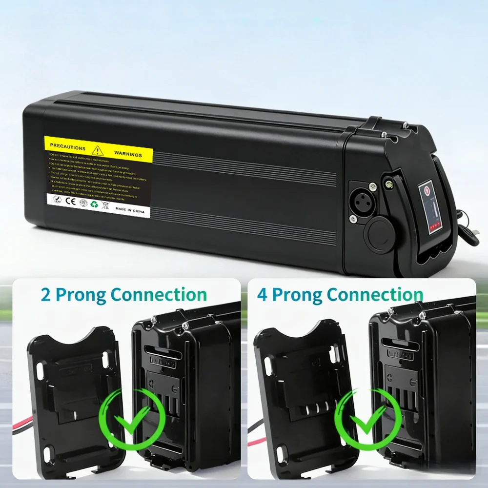 High Capacity 36V 48V Silver Fish 18650 Battery 12-25Ah Built-in BMS Fit Bafang 250W-1000W Motor Kit Complete With 2A Charger .