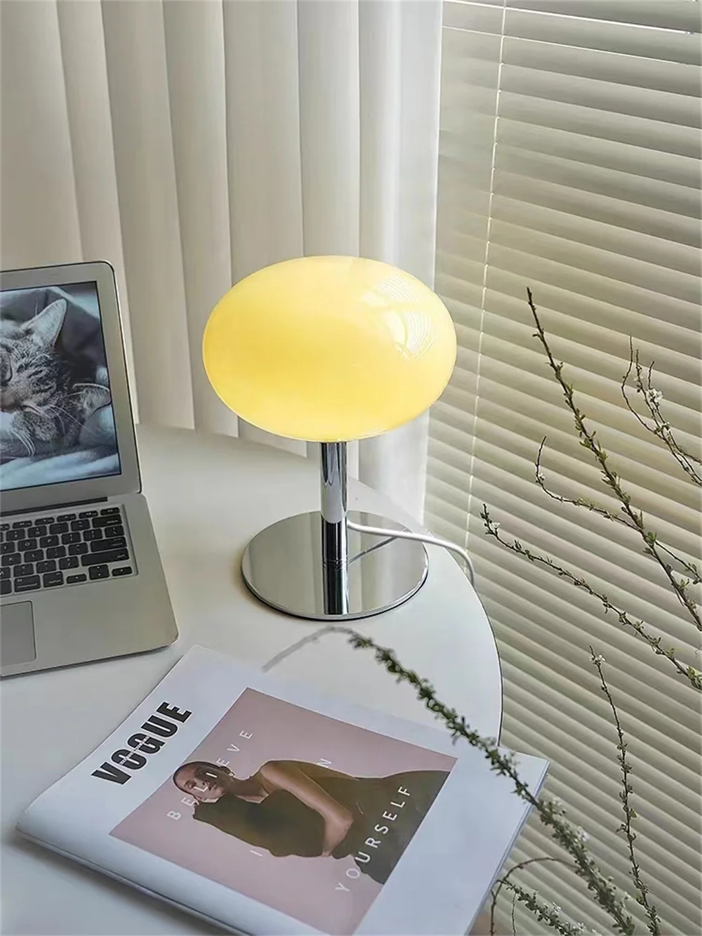 Lollipop Table Lamp Medieval Cream Glass Lamp Living Room Bedroom Study Simple Atmosphere Retro Glass Standing Lamp Home Decor