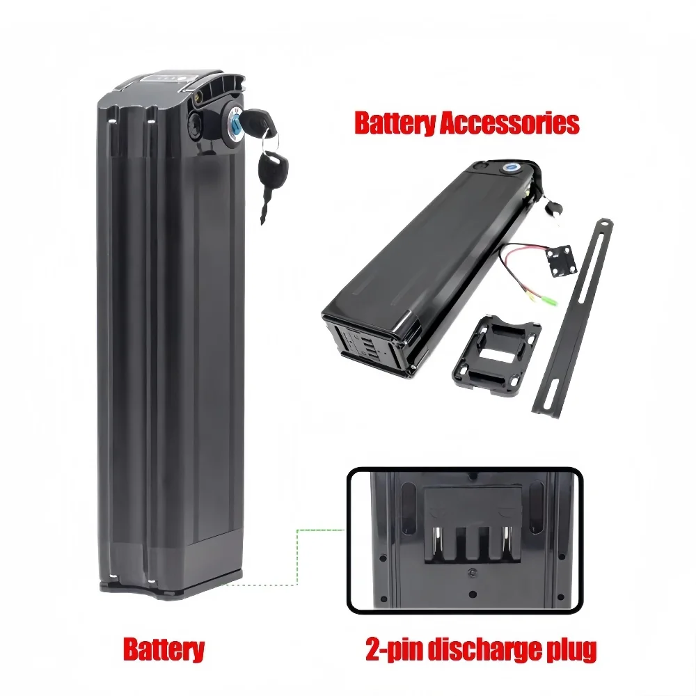 48V 36V 24V Folding Bike Battery 20Ah 17Ah 15Ah 13Ah Built-in Bms for Silverfish 250W-1000W Bafang Motor Kit with 2A Charger