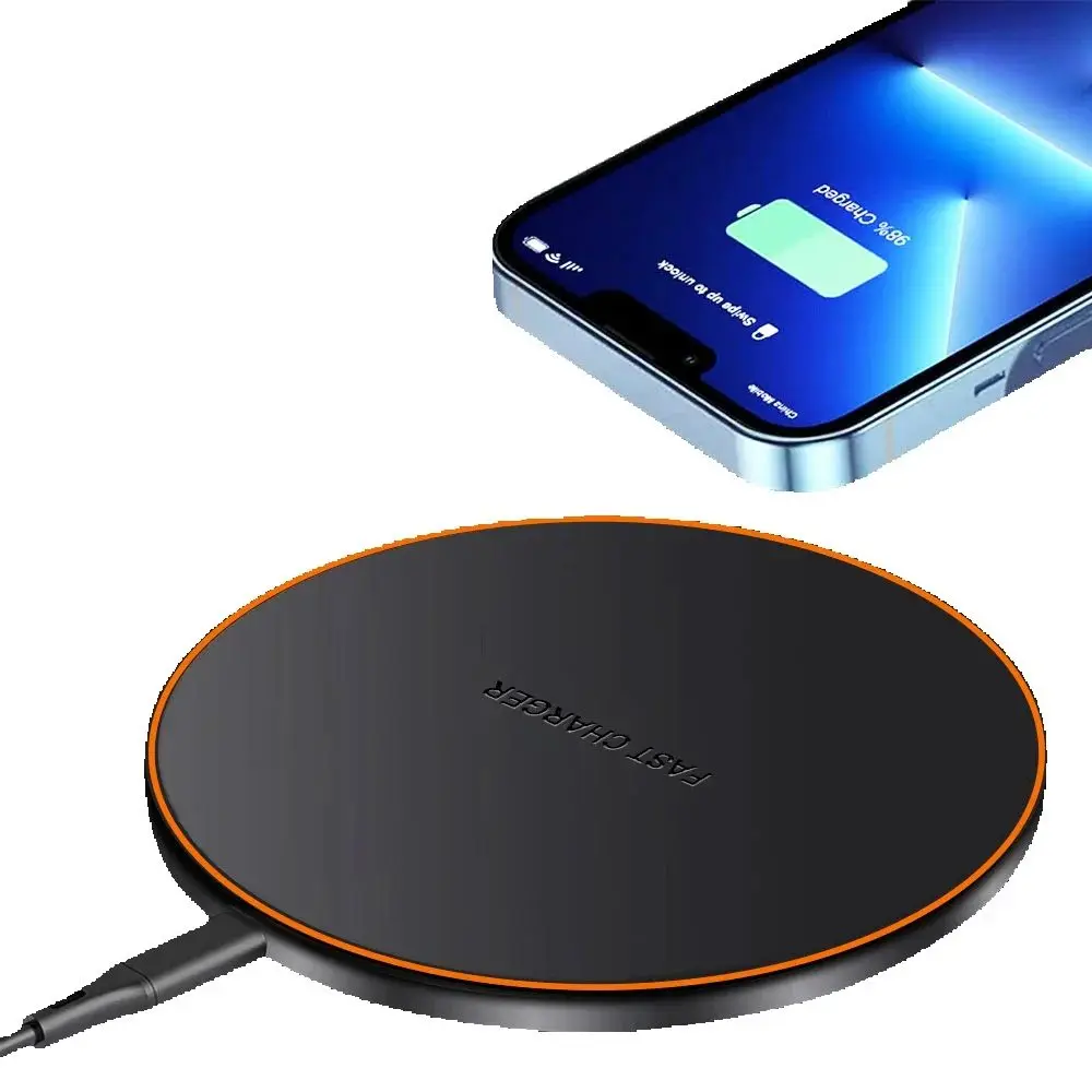Ultra thin Wireless Charger Pad Stand Mobile Phone Fast Charging Station For iPhone 17 16 15 14 13 12 11 Samsung S24 S23 Xiaomi