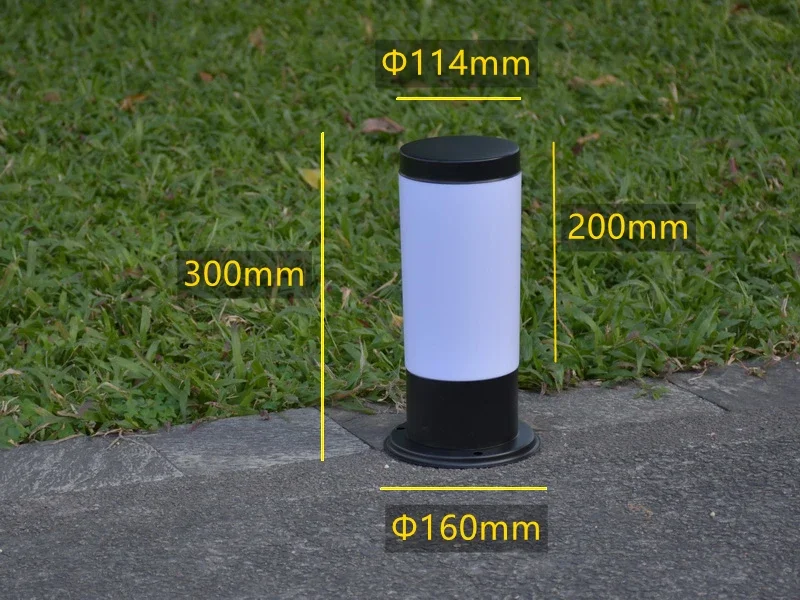 Cylindrical Modern Outdoor Circular Stainless Steel Lighting Equipment Courtyard Garden Community Lawn Lights