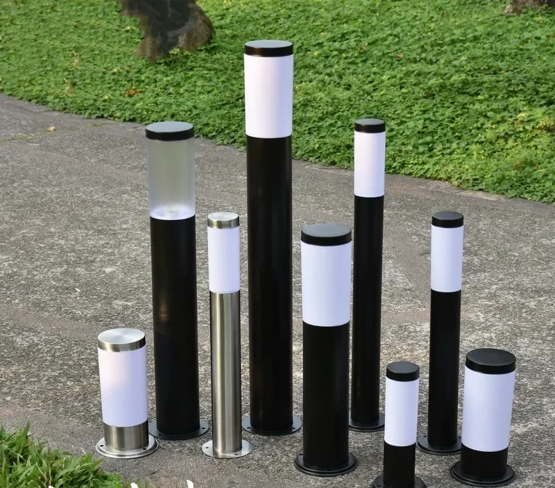 Cylindrical Modern Outdoor Circular Stainless Steel Lighting Equipment Courtyard Garden Community Lawn Lights