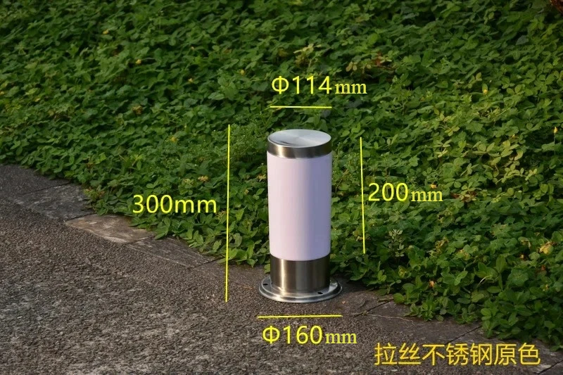 Cylindrical Modern Outdoor Circular Stainless Steel Lighting Equipment Courtyard Garden Community Lawn Lights