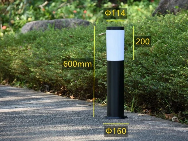 Cylindrical Modern Outdoor Circular Stainless Steel Lighting Equipment Courtyard Garden Community Lawn Lights