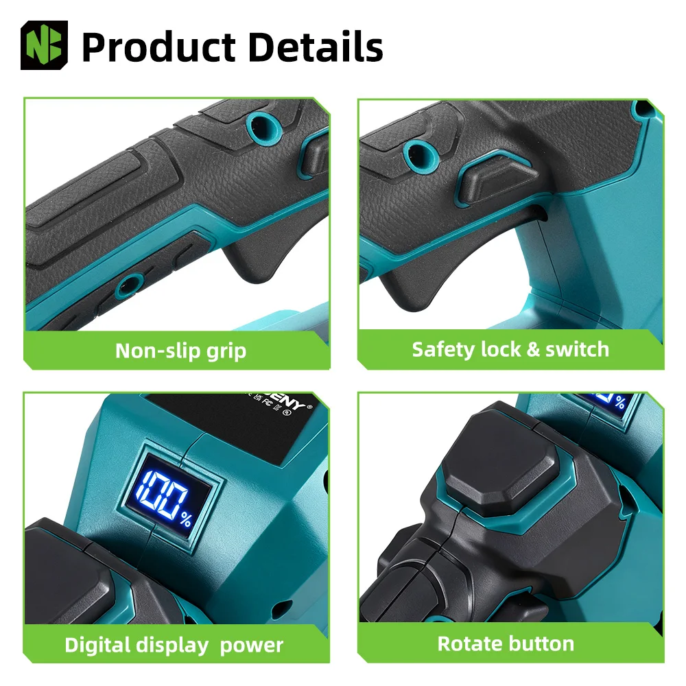 NEWBENY 530MM 3000RPM Electric Hedge Trimmer 180° Adjustment Angle Lawn Mower Hedge Pruner Garden Tool For Makita Battery Pin