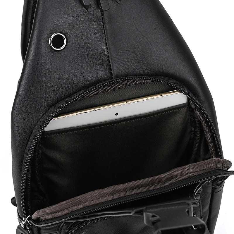 New Fashion Men's Chest Bag Single Shoulder Bagpack Bag Crossbody Chest Pack Vintage Style Male Travel Bags Genuine Leather Hot