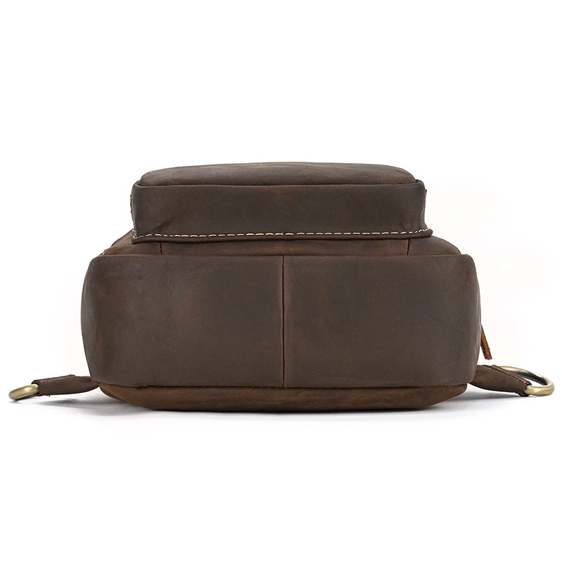 New Fashion Men's Chest Bag Single Shoulder Bagpack Bag Crossbody Chest Pack Vintage Style Male Travel Bags Genuine Leather Hot