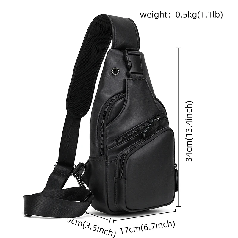 New Fashion Men's Chest Bag Single Shoulder Bagpack Bag Crossbody Chest Pack Vintage Style Male Travel Bags Genuine Leather Hot