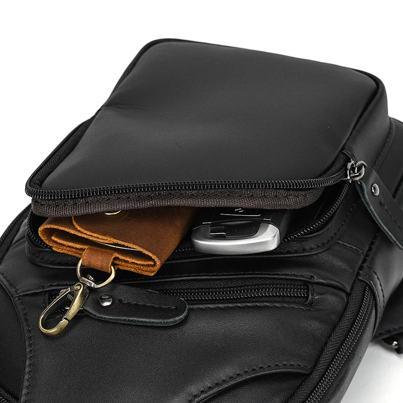 New Fashion Men's Chest Bag Single Shoulder Bagpack Bag Crossbody Chest Pack Vintage Style Male Travel Bags Genuine Leather Hot