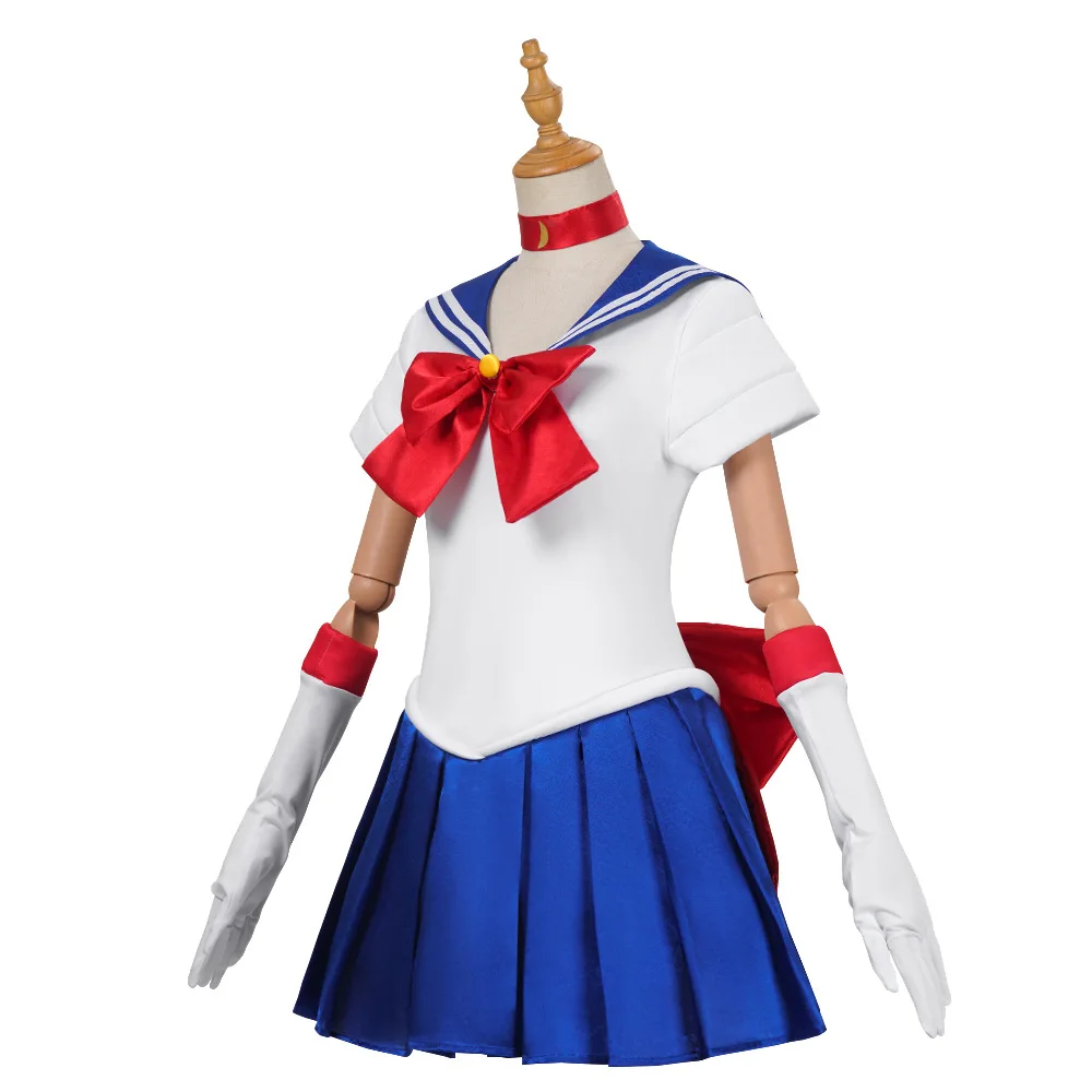 Anime Sailor Moon Cosplay Costume Tsukino Usagi Uniform Dress Outfits Cosplay Yellow Wig Halloween Carnivl Party Women