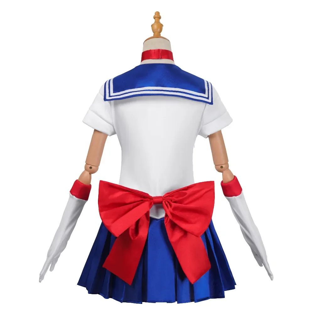 Anime Sailor Moon Cosplay Costume Tsukino Usagi Uniform Dress Outfits Cosplay Yellow Wig Halloween Carnivl Party Women