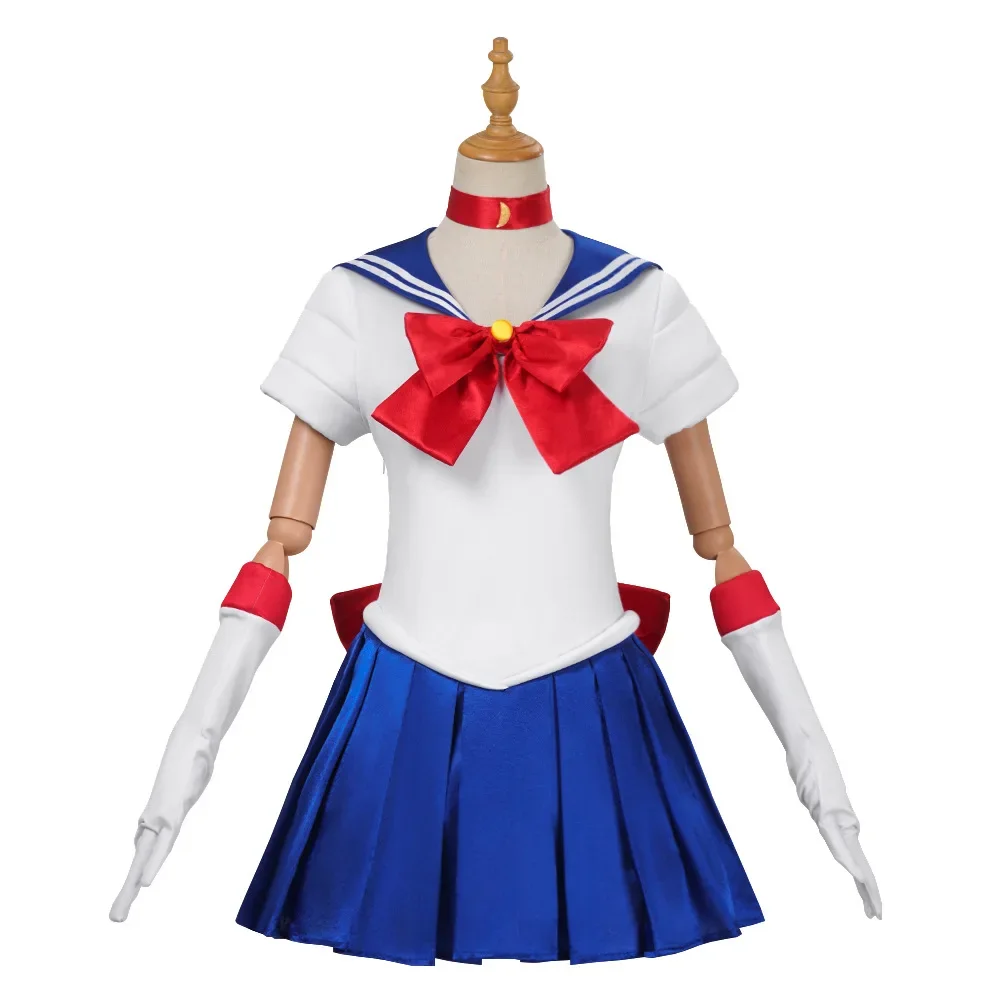 Anime Sailor Moon Cosplay Costume Tsukino Usagi Uniform Dress Outfits Cosplay Yellow Wig Halloween Carnivl Party Women