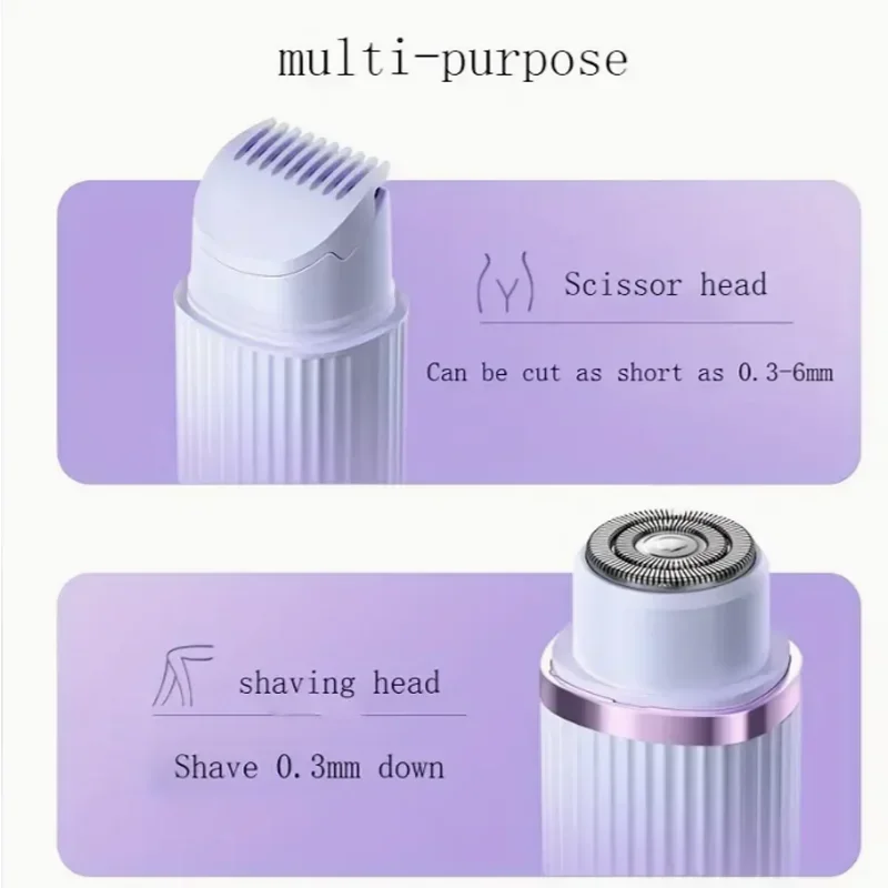 Electric Women's Shaver Waterproof Wet Dry Dual Use 2 In 1 Double Head Detachable Bikini Hair Trimmer Ladies Electric Razor for