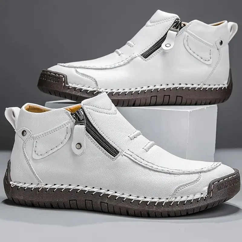 New Autumn Handmade Leather Men Boots Outdoor Design Sneakers Man Breathable Casual Leather Shoes Men Ankle Boots Fall Plus Size