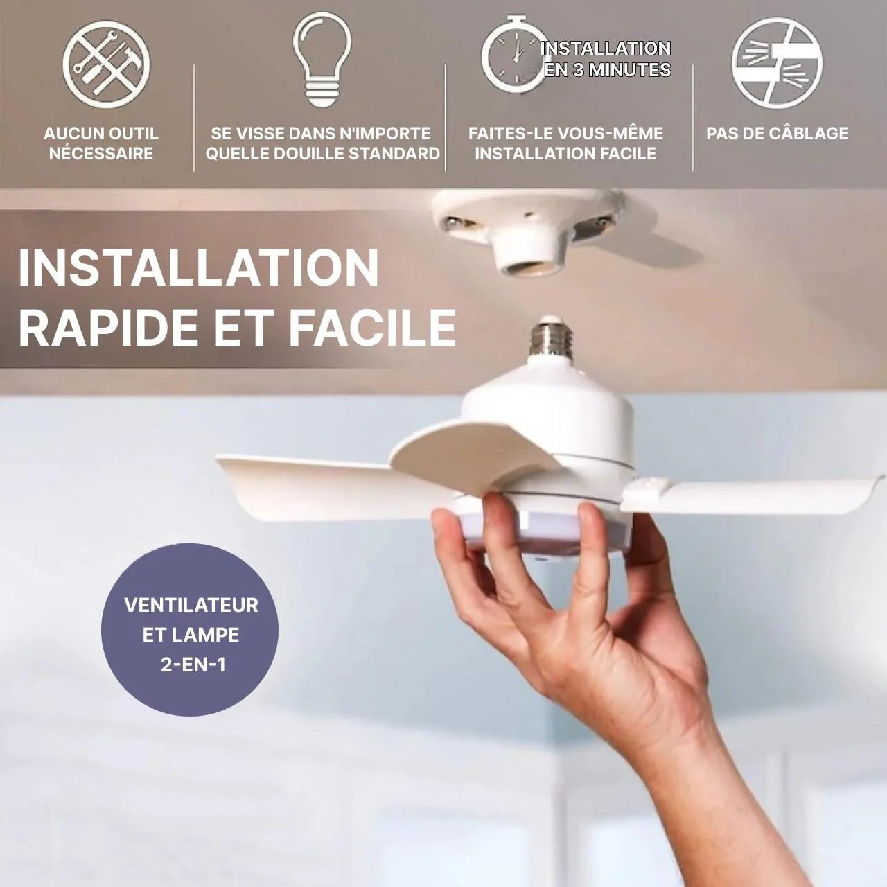 UZZDSS 2025 New LED 30W ceiling fan light LED fan ceiling light with remote dimming function suitable Ceiling Fans