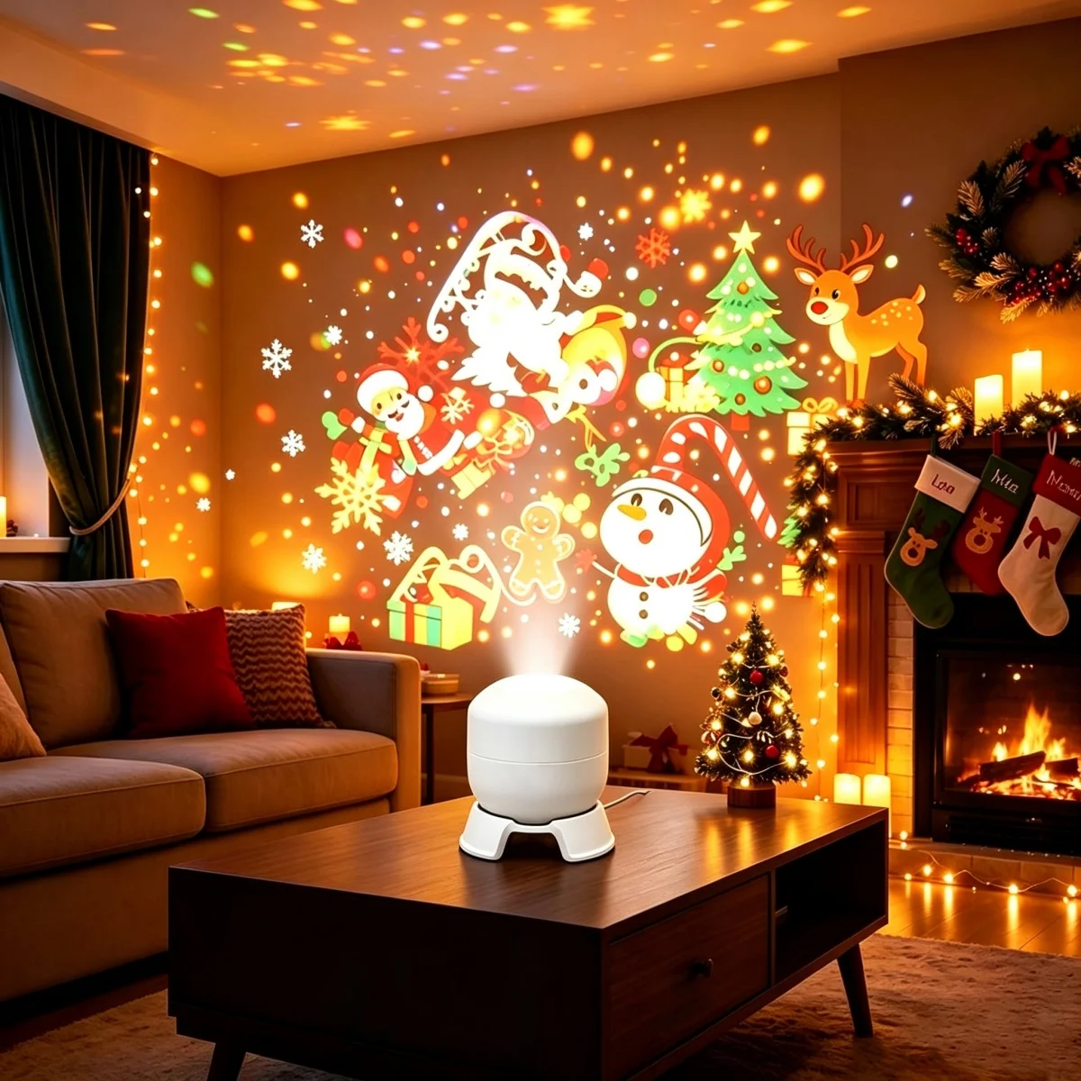 Halloween Projector Led Night Lights USB Dynamic Rotating HD LED Projector Light for Room Ceiling Halloween Christmas Decor Lamp