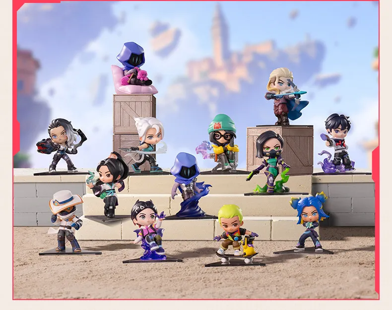 POPMART VALORANT AGENTS Series Mystery Box Genuine Blind Box Guess Toys Bag Ornament Figurines Home Decor Desktop Doll