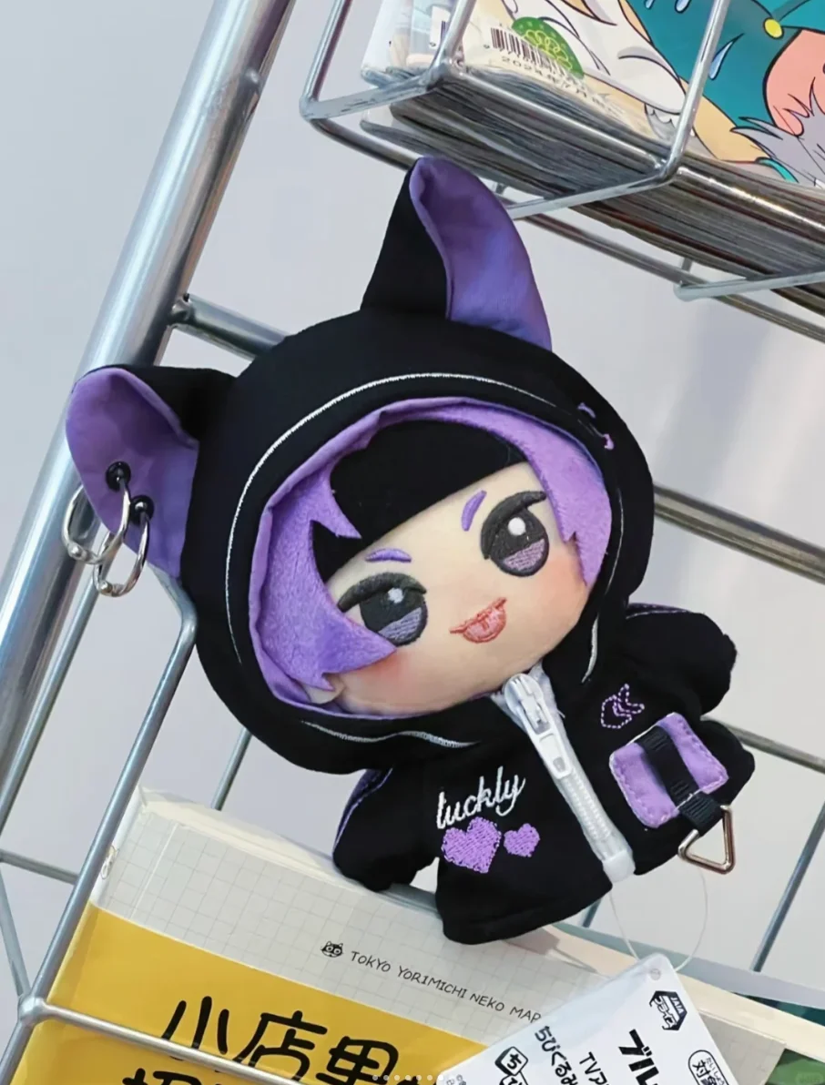 10cm cotton doll cyberpunk series futuristic cute cat jacket can be replaced with cool three-color doll clothes decoration gift