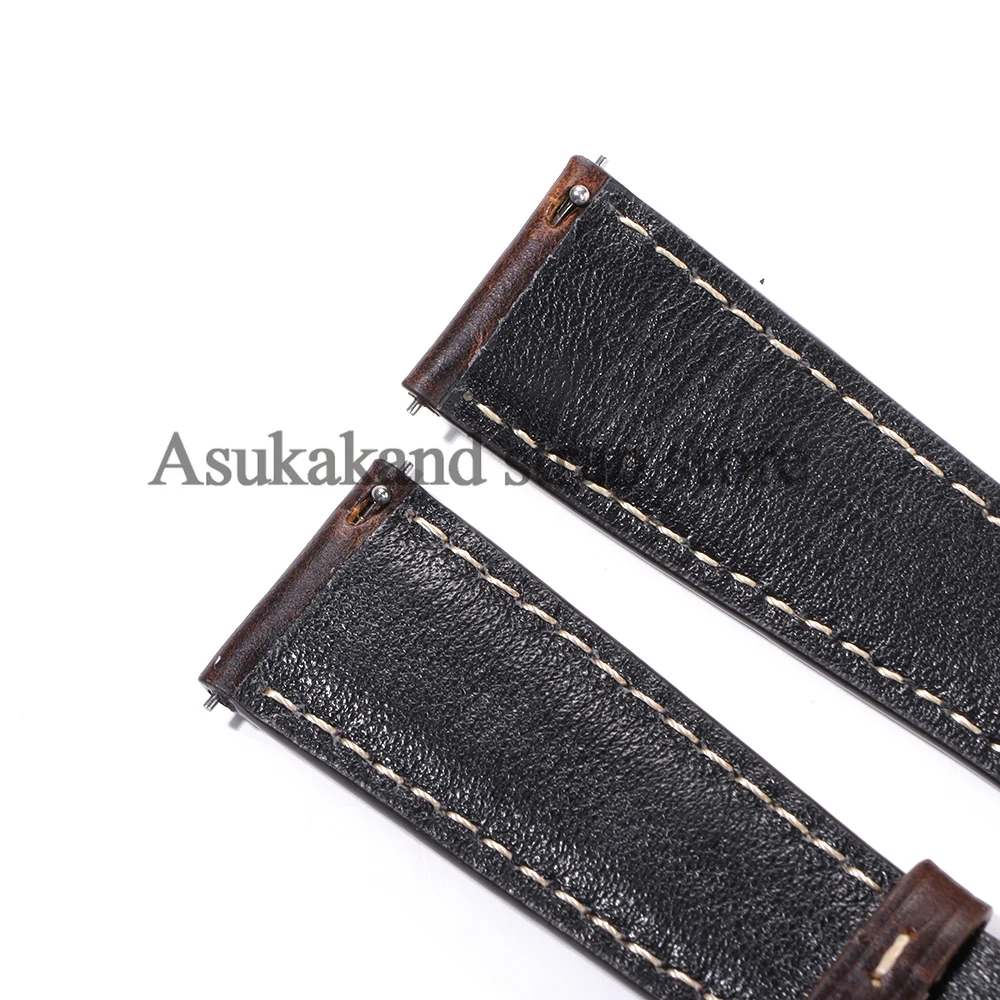 18mm 19mm 20mm 21mm 22mm Universal Vintage Oil Wax Leather Watch Straps Brown Head Layer Watch Band Men Accessories Pin Buckle