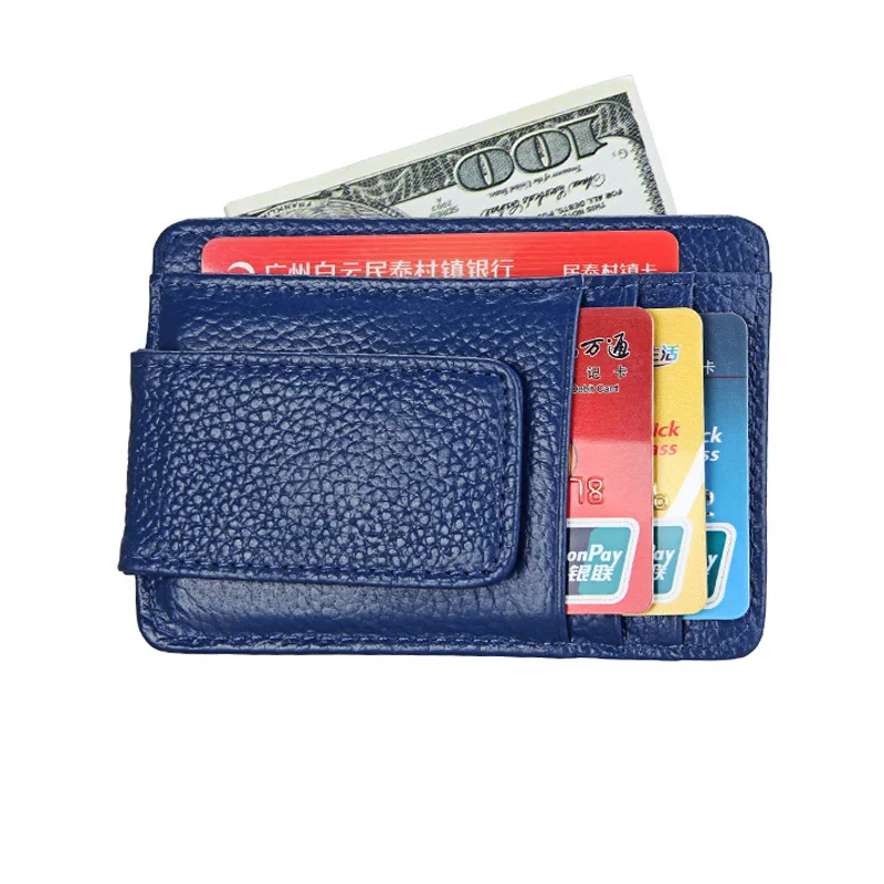 Leather Magnetic Money Clip Wallet for Mens Wallet and Cash of Card Sleeve Mens Magnetic Wallet