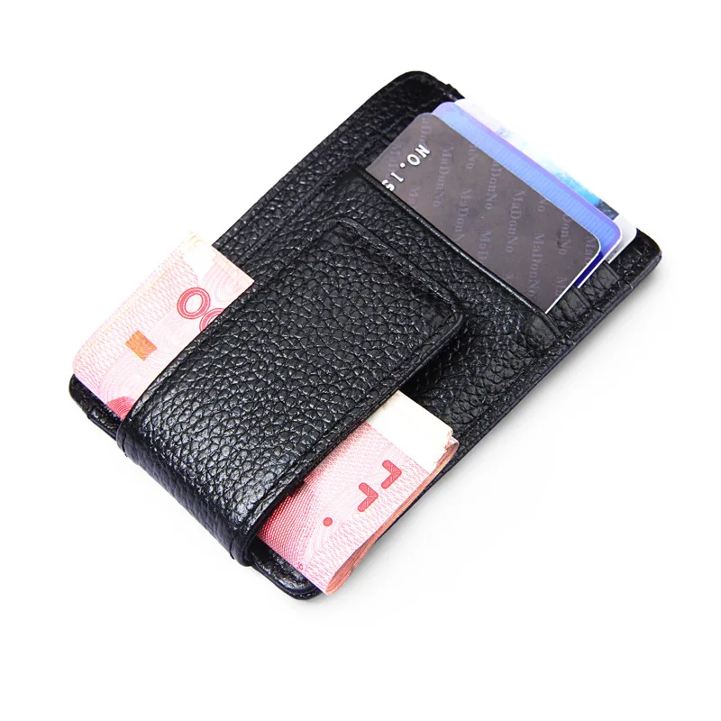 Leather Magnetic Money Clip Wallet for Mens Wallet and Cash of Card Sleeve Mens Magnetic Wallet