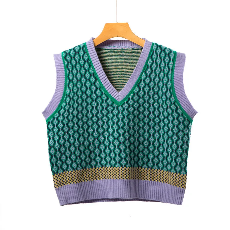 Korean Style Pink Peach Blossom Knitted Vest For Women Fashion Flower Embroidery Sweater Vest O Neck Pullover Knitwear