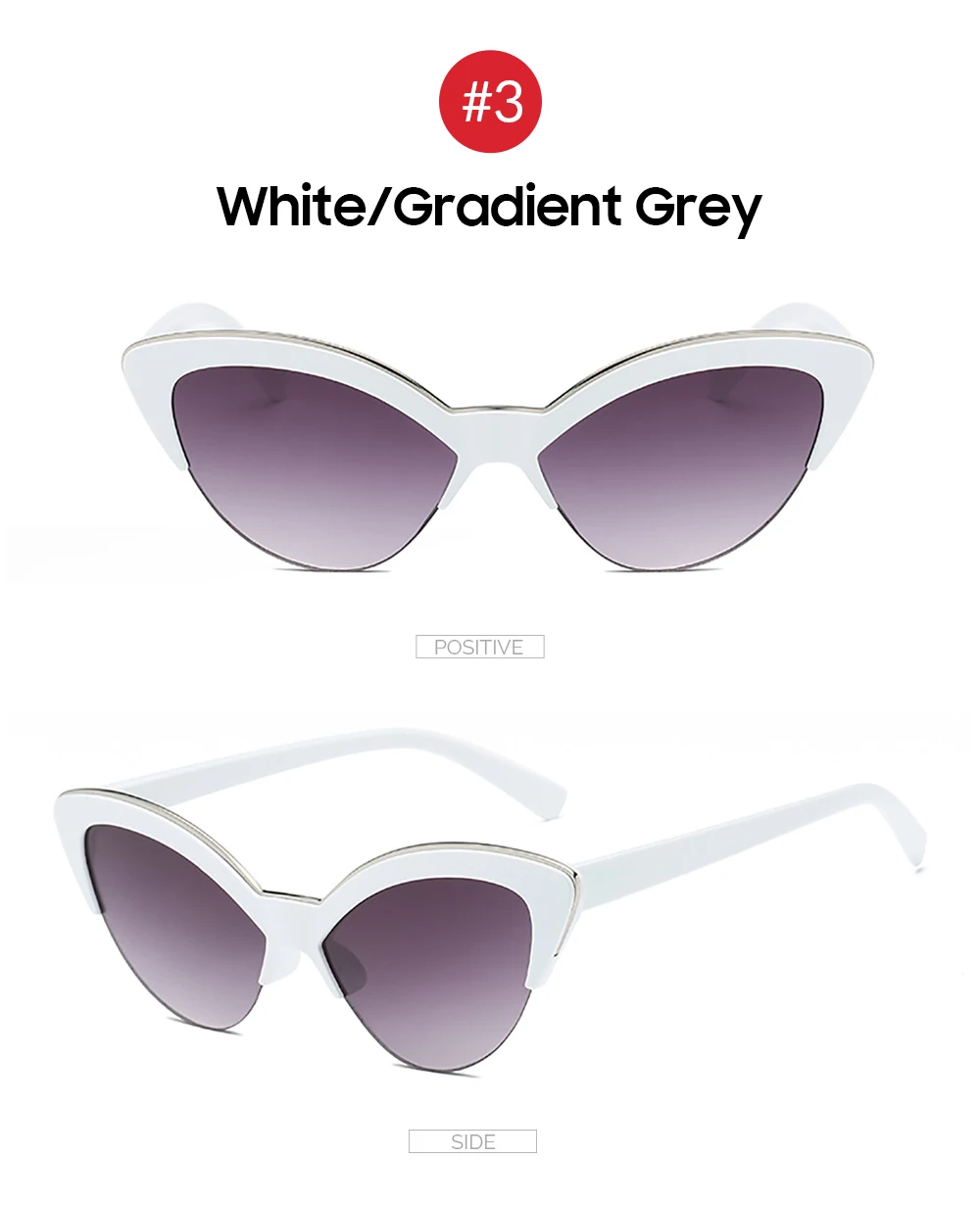 VIVIBEE Women Cat Eye Sunglasses Designer Luxury Brand Red Cateye Glasses for Female Vintage UV400 Gradient Ladies Eyewear