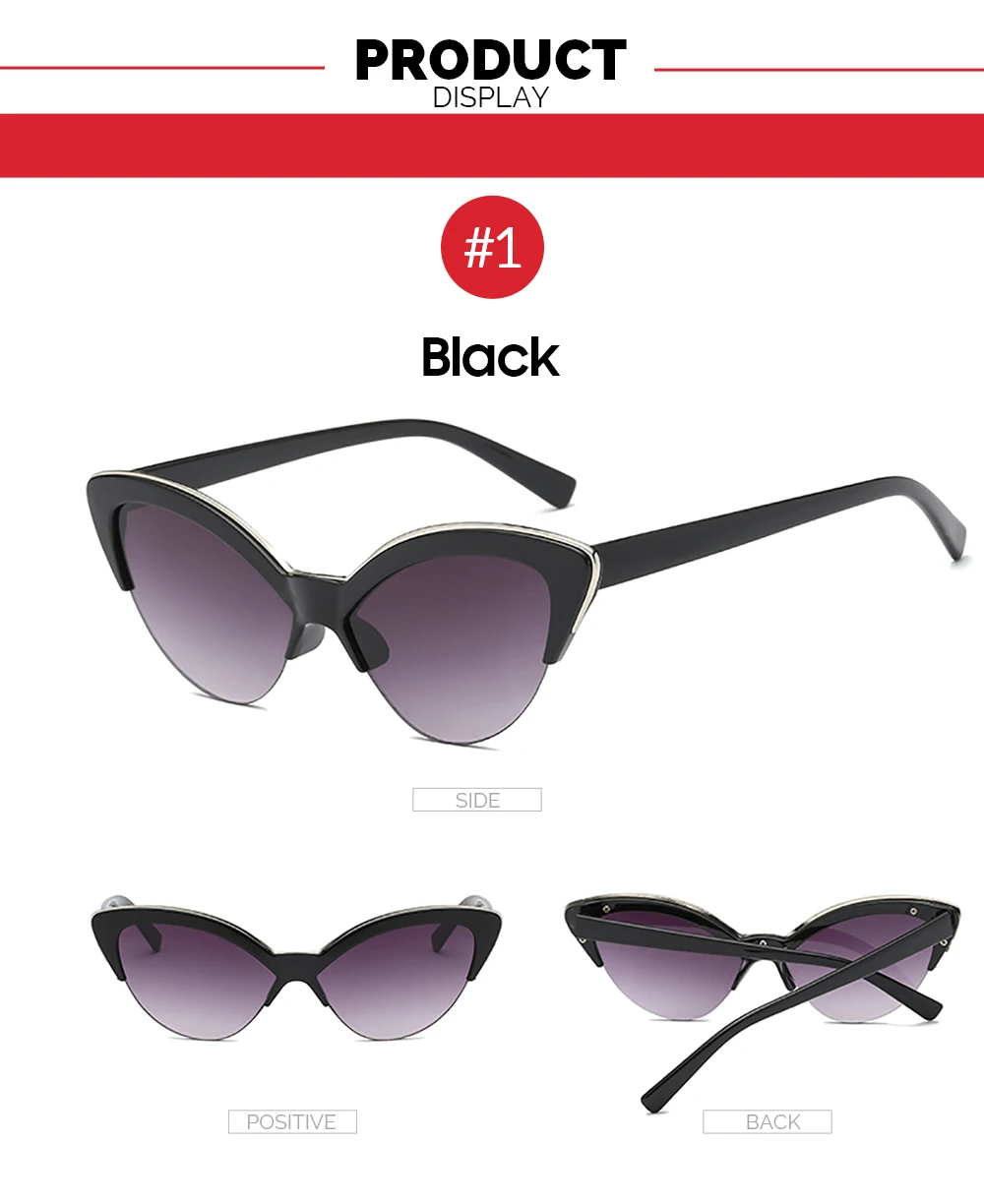 VIVIBEE Women Cat Eye Sunglasses Designer Luxury Brand Red Cateye Glasses for Female Vintage UV400 Gradient Ladies Eyewear