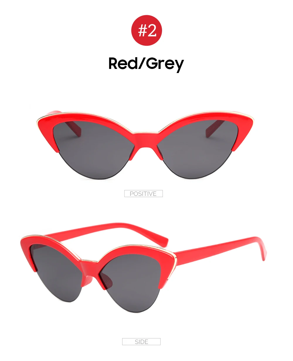 VIVIBEE Women Cat Eye Sunglasses Designer Luxury Brand Red Cateye Glasses for Female Vintage UV400 Gradient Ladies Eyewear