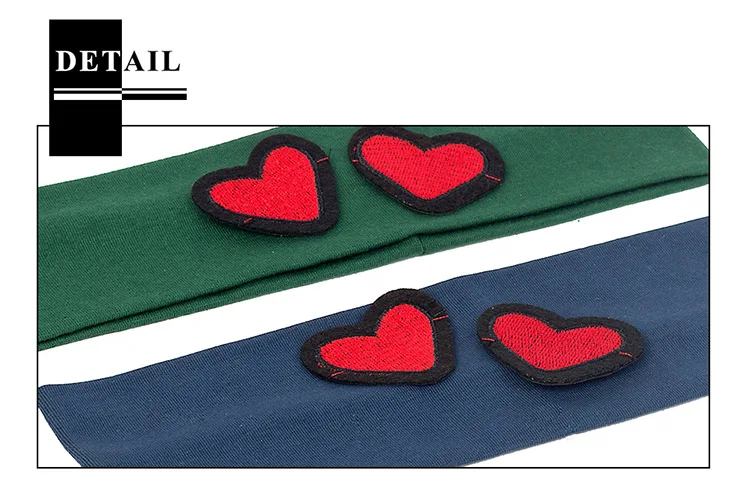 Fashion Kids Cut Love Applique Headband Baby Girls Soft Cotton Plain Flat Hairband Children Accessories Elastic Hair Bands