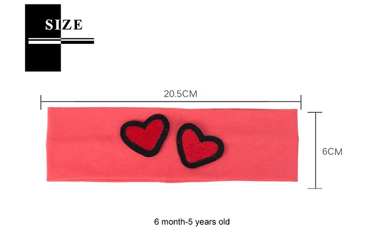 Fashion Kids Cut Love Applique Headband Baby Girls Soft Cotton Plain Flat Hairband Children Accessories Elastic Hair Bands