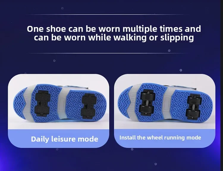 Roller Sneakers Kid Sport Gym Footwear Roller Skates 4 Wheels USB Charge Illuminated Shoes Boys Girls Casual Skateboard Shoes