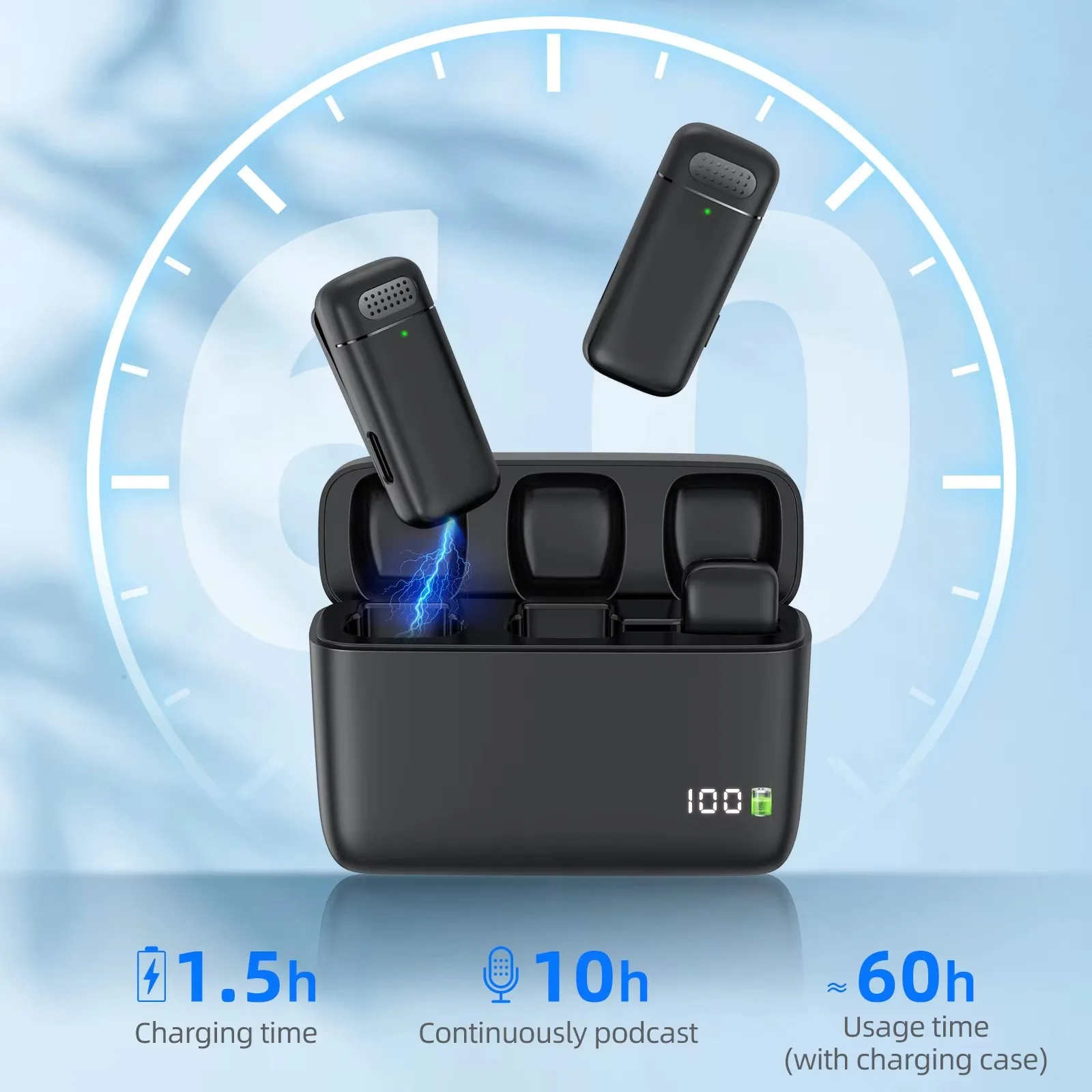 Dual Lapel Lavalier Professional Wireless Microphone Buttonhole Mic Mini Tie For iPhone Android Mobile Cell Phone PC Micro Audio
