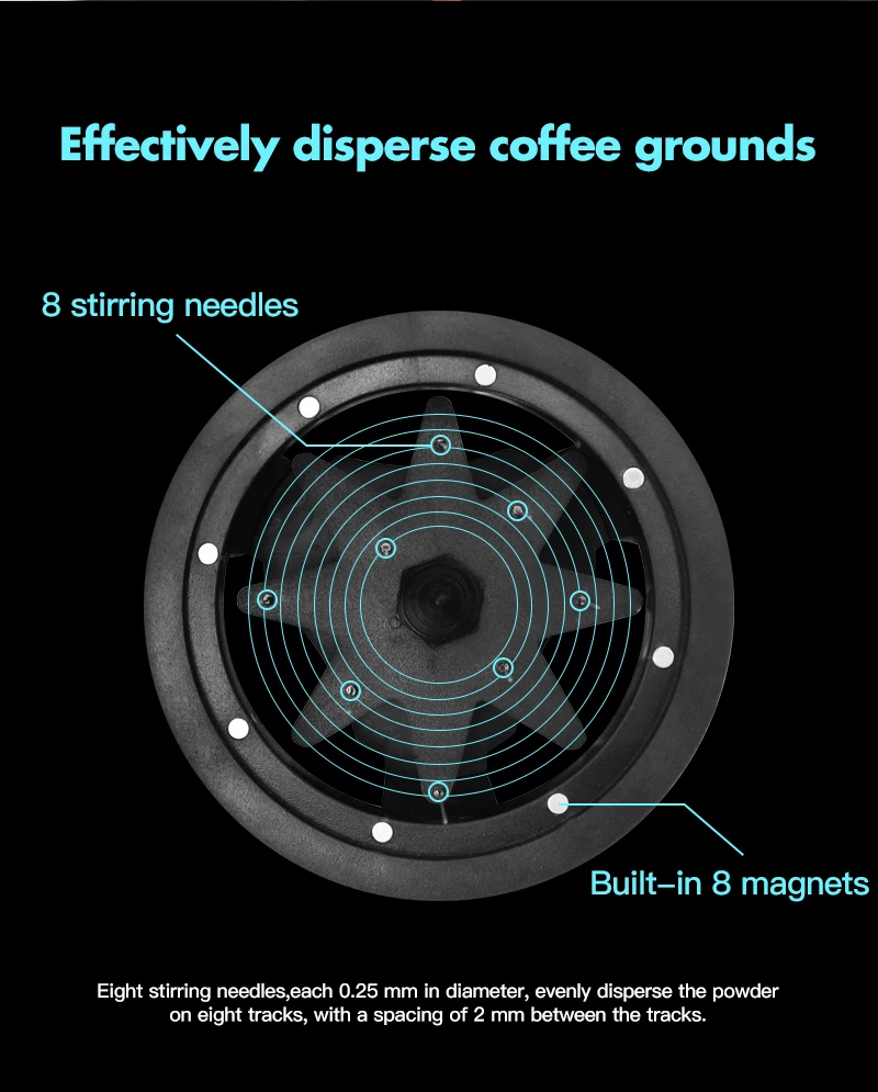 AliKisscafe WDT Tools Rotary 51mm 54mm 58mm Espresso Stirrer Needle Distributor Magnetic Coffee Maker Accessories Barista Tools