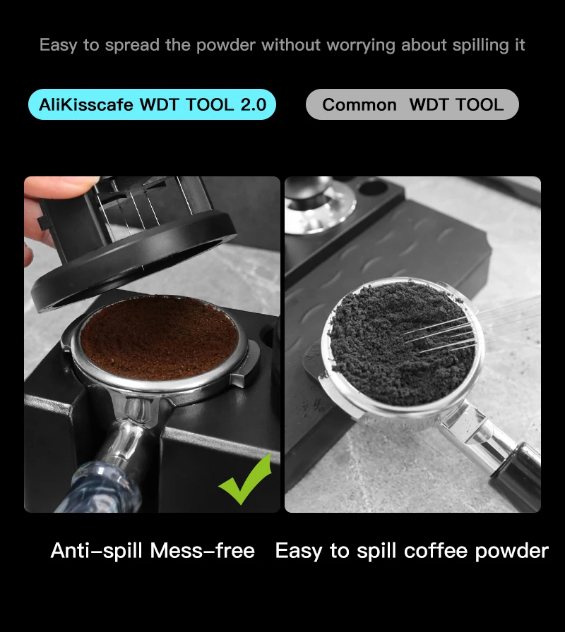 AliKisscafe WDT Tools Rotary 51mm 54mm 58mm Espresso Stirrer Needle Distributor Magnetic Coffee Maker Accessories Barista Tools