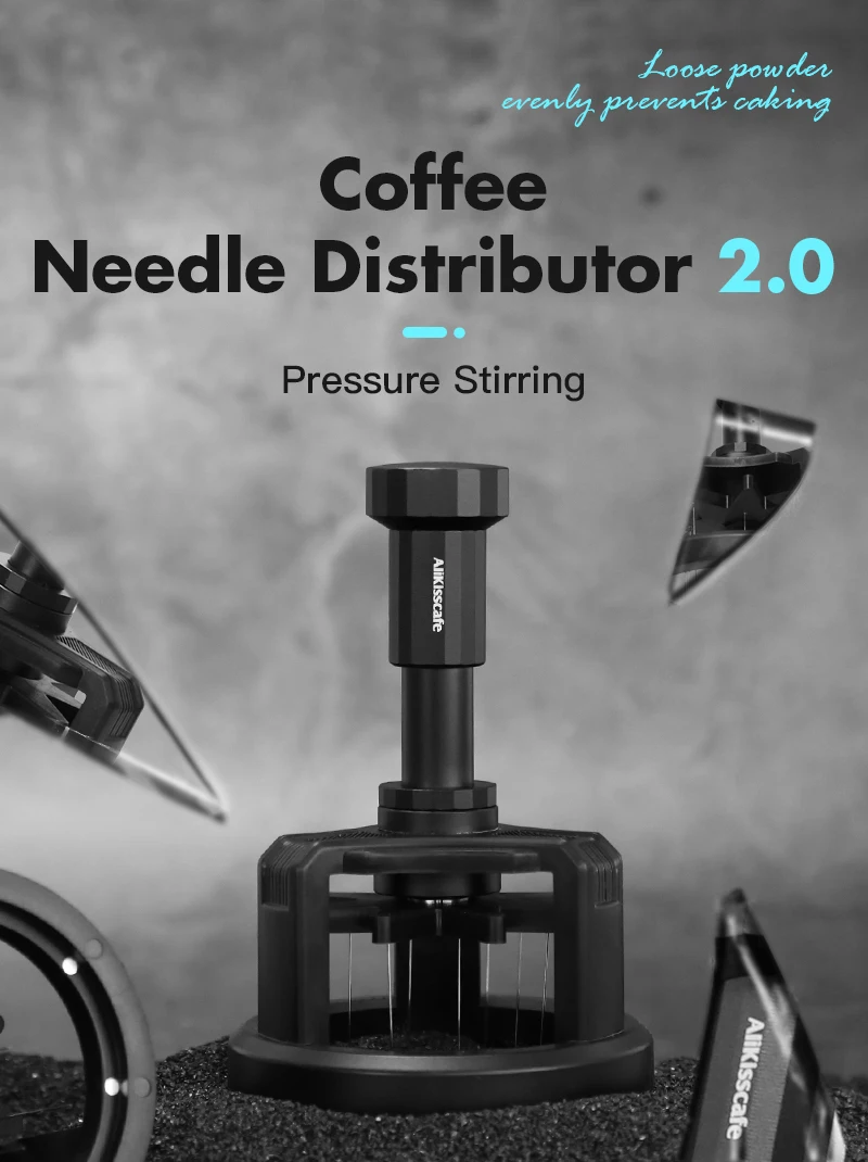 AliKisscafe WDT Tools Rotary 51mm 54mm 58mm Espresso Stirrer Needle Distributor Magnetic Coffee Maker Accessories Barista Tools