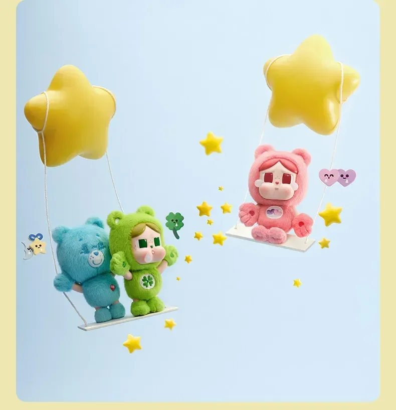 POP MART CRYBABY Care Bears Series Vinyl Plush Pendant Blind Box Official Genuine Mystery Box Collectible Figure Bag Ornament